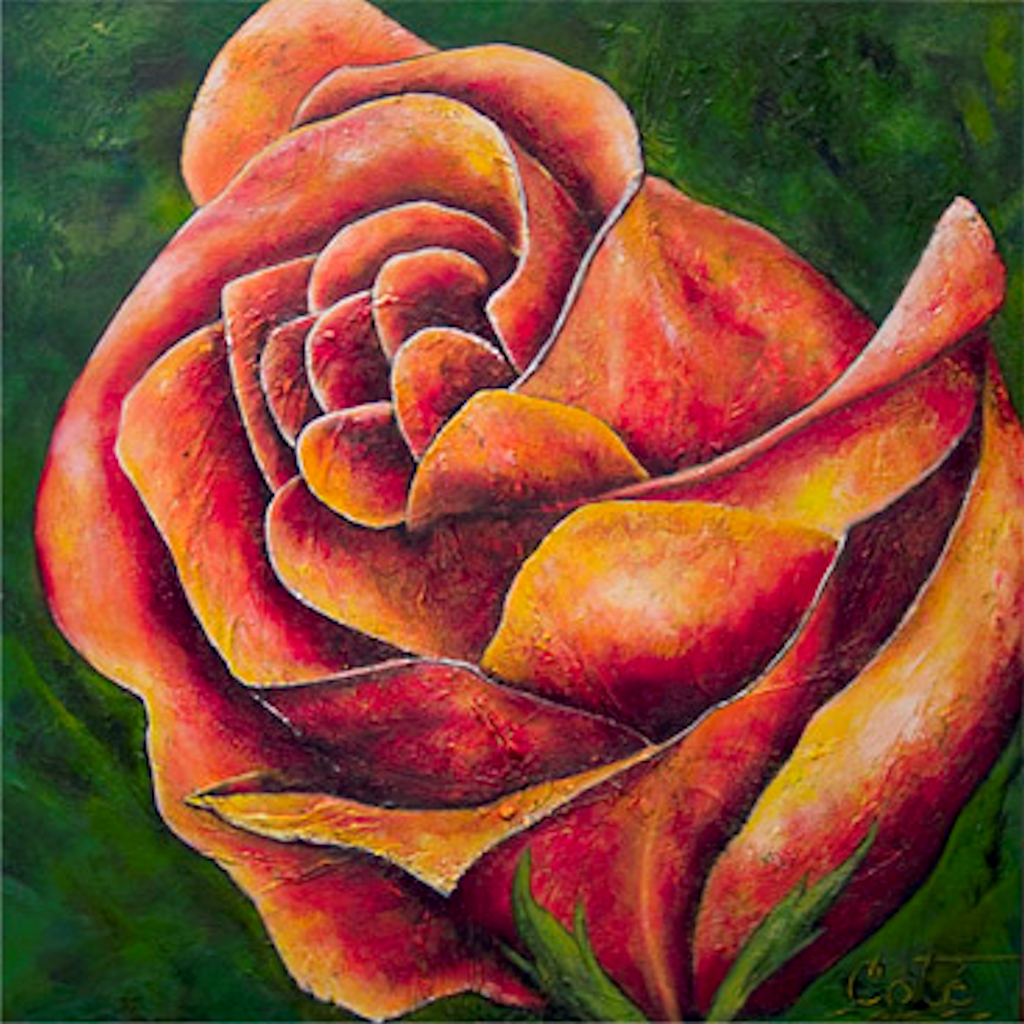 Toile : Rose du Bouquet - Acrylique - 2006